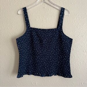 Madewell Lucie smocked tank top in bandana flower